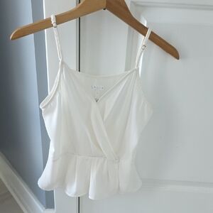 Leith White Camisole With Peplum!